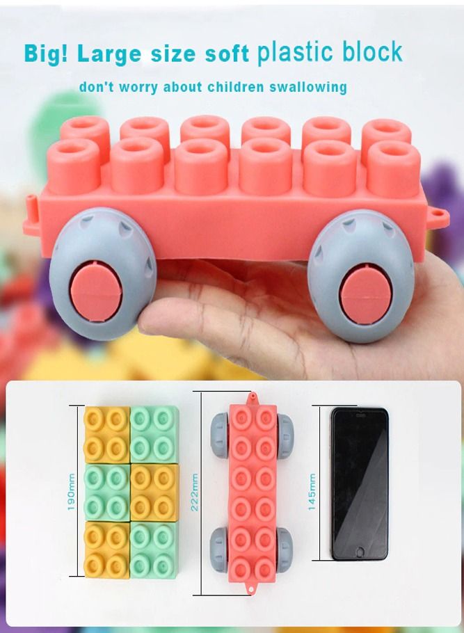 AMERTEER Soft Rubber Building Blocks - Baby Toddler Educational Toy for Early Learning, Stackable and Safe Sensory Blocks - Image 3