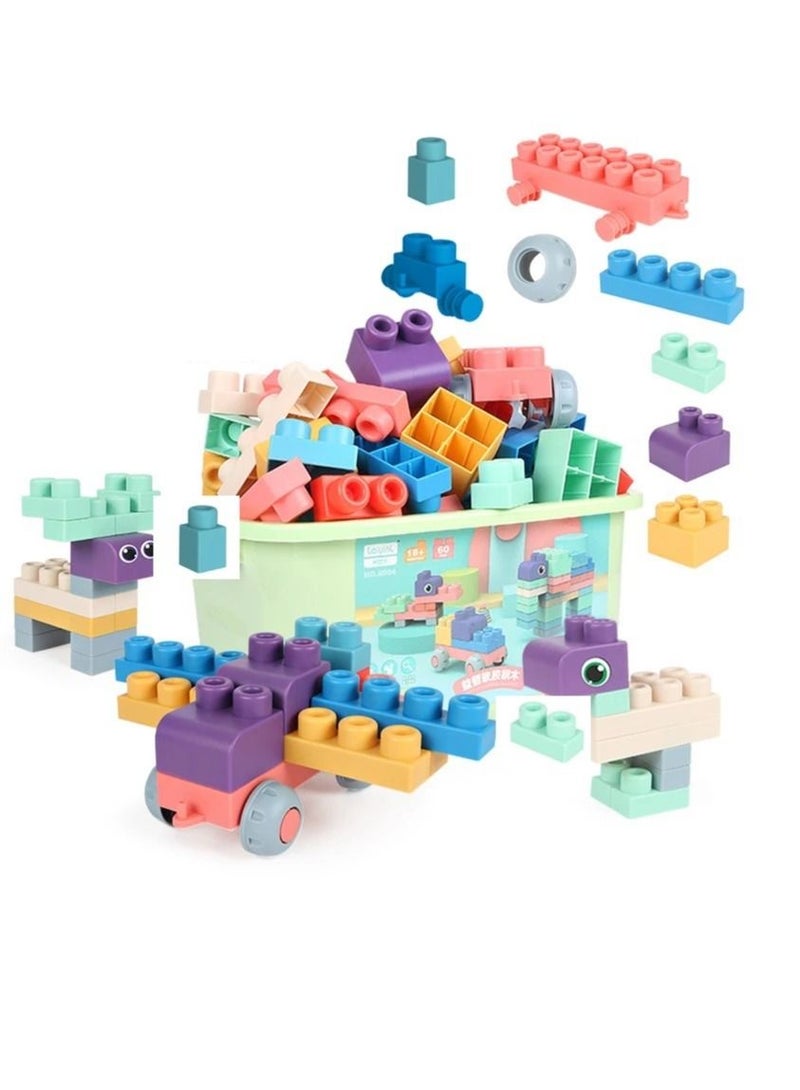 AMERTEER Soft Rubber Building Blocks - Baby Toddler Educational Toy for Early Learning, Stackable and Safe Sensory Blocks - Image 1