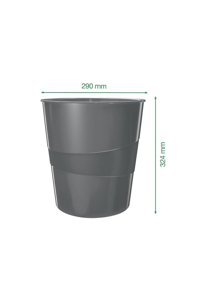 LEITZ Leitz 15 Litre Waste Bin, Plastic, Wow Range, Metallic Pink  - Image 4