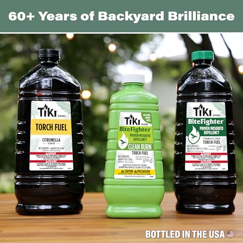 TIKI BiteFighter Mosquito Repellent Torch Fuel - 1 Gallon (128 oz.), Citronella & Cedar Formula for Mosquito Repellency, Easy Pour Bottle, Use with Torches & Table Torches, Outdoor & Backyard Use - Image 2