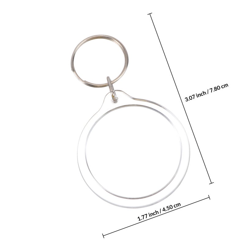 10pcs Round Blank Insert Photo Picture Frame Split Keychain - Image 2