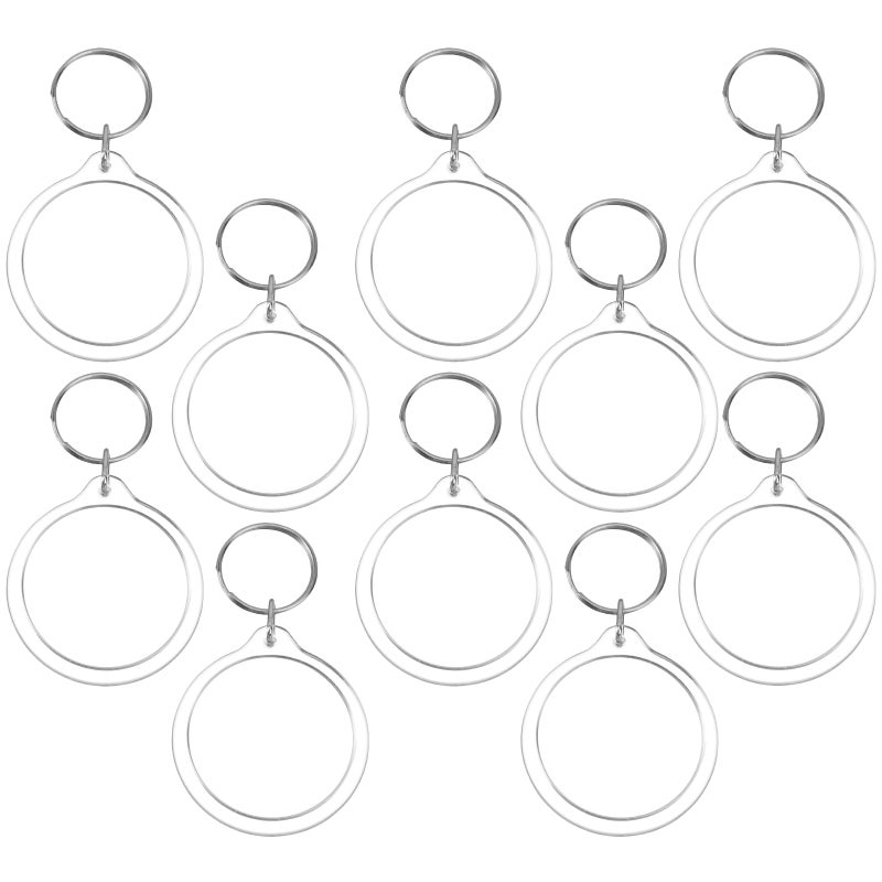 10pcs Round Blank Insert Photo Picture Frame Split Keychain - Image 4