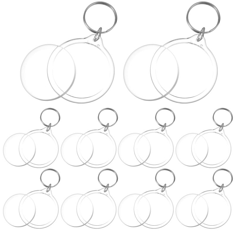 10pcs Round Blank Insert Photo Picture Frame Split Keychain - Image 5