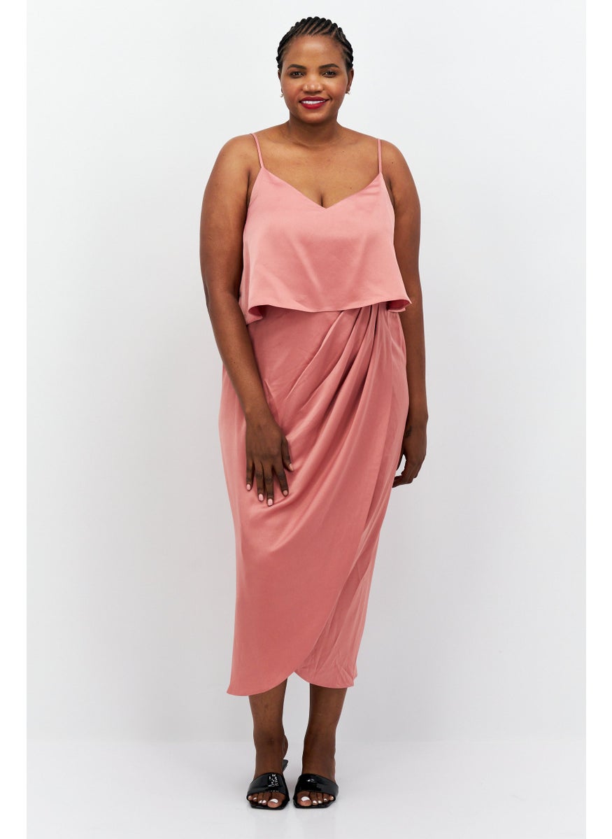 city chic Women Plain Midi Dress, Pink  - Image 1