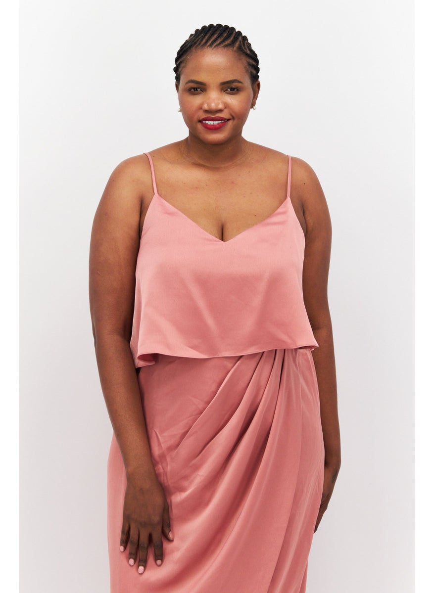 city chic Women Plain Midi Dress, Pink  - Image 3