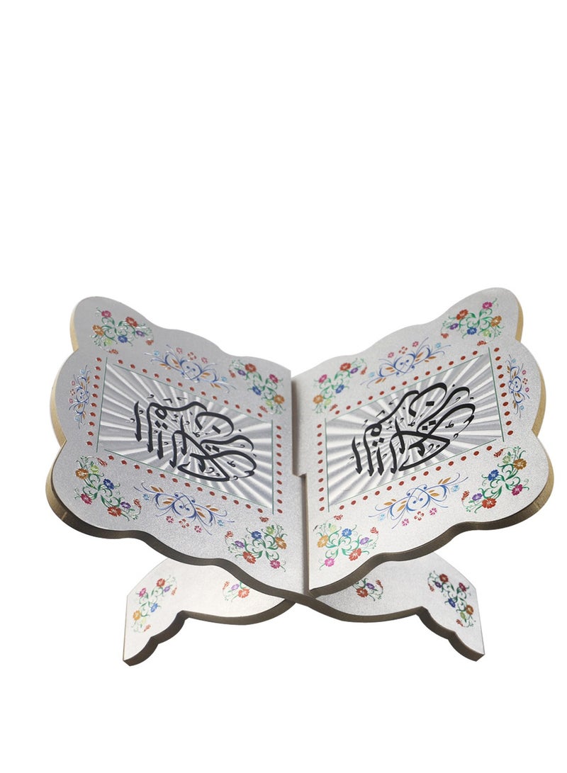 Y&D Quran Book Stand, Quran Holder Book Stand, Foldable Wooden Book Stand with Intricate Carvings for Bible Quran Eid Mubarak Ornament  - Image 1