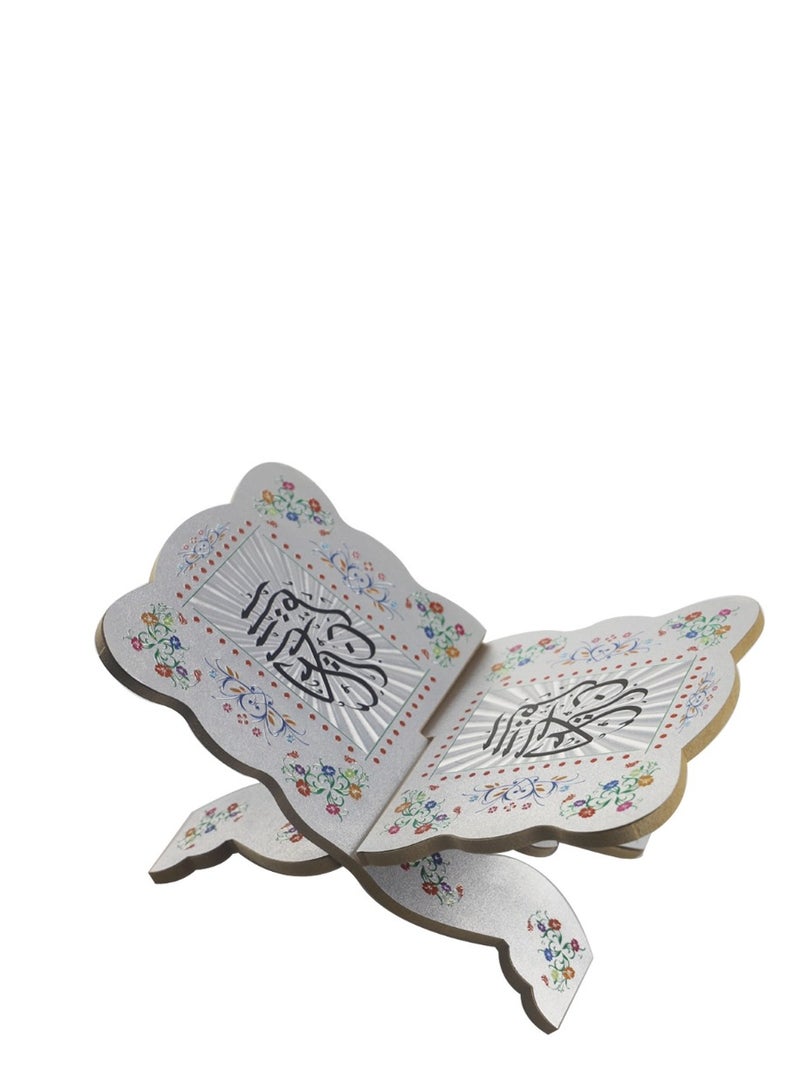 Y&D Quran Book Stand, Quran Holder Book Stand, Foldable Wooden Book Stand with Intricate Carvings for Bible Quran Eid Mubarak Ornament  - Image 2