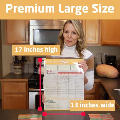 OWLCONIC Premium Large Magnetic Chore Chart for Kids Multiple Kids - Chore Board - Behavior Tracker at Home - Reward Board - Daily Responsibility Schedule - Teens Incentive Routine - Magnetic for Refrigerator - Image 4