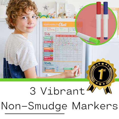 OWLCONIC Premium Large Magnetic Chore Chart for Kids Multiple Kids - Chore Board - Behavior Tracker at Home - Reward Board - Daily Responsibility Schedule - Teens Incentive Routine - Magnetic for Refrigerator - Image 3
