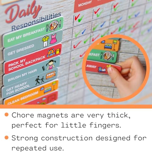 OWLCONIC Premium Large Magnetic Chore Chart for Kids Multiple Kids - Chore Board - Behavior Tracker at Home - Reward Board - Daily Responsibility Schedule - Teens Incentive Routine - Magnetic for Refrigerator - Image 5