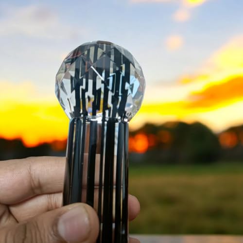 YOURKARTS.COM Microphone Crystal Gear Shift Knob – Black Crystal Bubble Styling for Manual/Automatic Cars | Stylish Music Inspired Look | car Accessories 2025 - Image 2