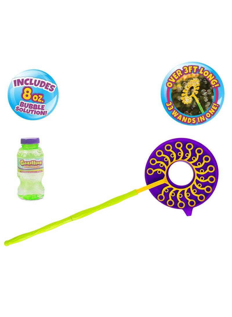 Gazillion عصا غازليون ميغا-زيلون مع زجاجتين سعة 8 أونصات من محلول الفقاعات | فقاعات اللعب | اللعب في الهواء الطلق | هدايا الحفلات للأطفال | منفاخ الفقاعات | هدية للأطفال والبالغين - Image 1