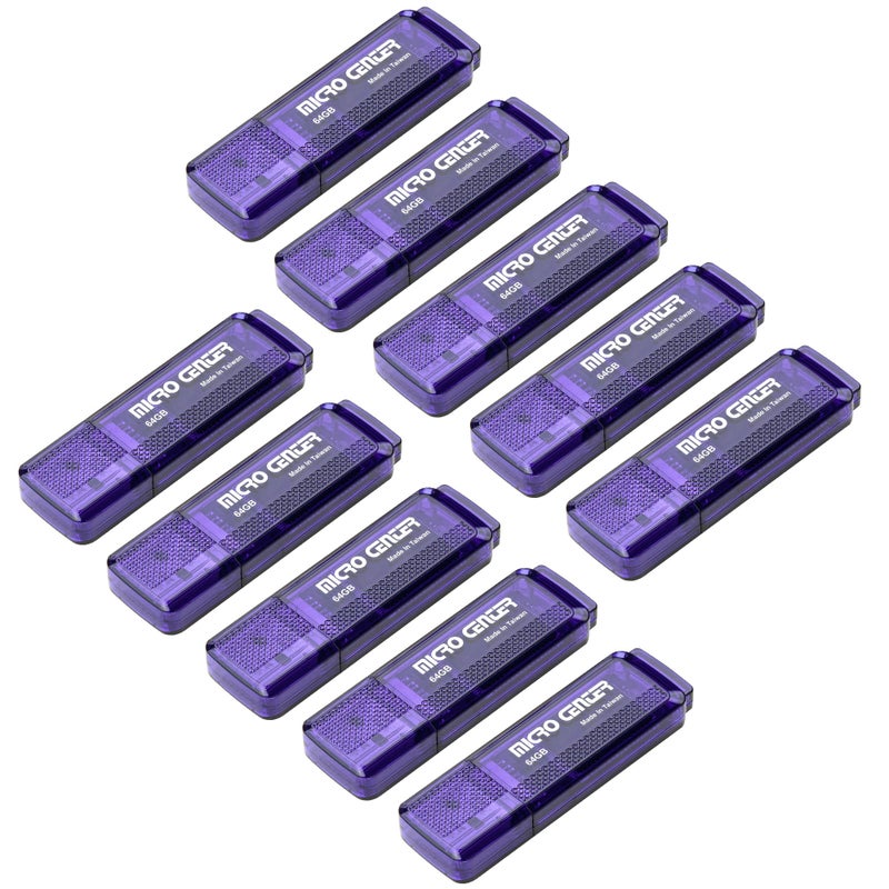 INLAND Micro Center SuperSpeed 10 Pack 64GB USB 3.0 Flash Drive Gum Size Memory Stick Thumb Drive Data Storage Jump Drive, 10X Faster Than USB 2.0 USB Drive (64G 10-Pack) - Image 1
