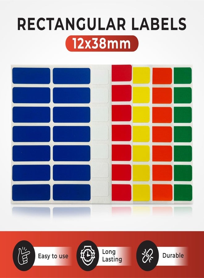 Janrax Pack of 98 Yellow 12x38mm Rectangular Labels - Adhesive Stickers - Image 2