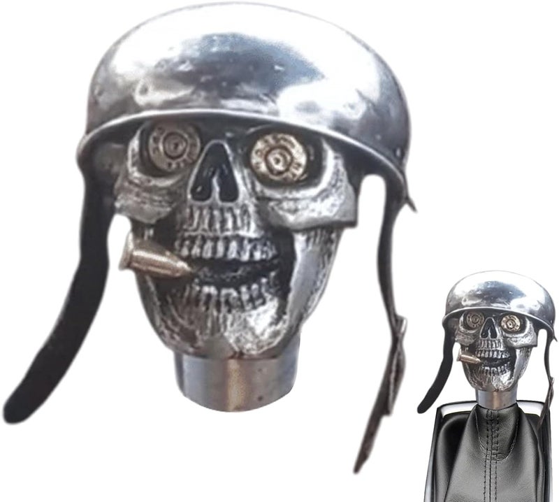 Skull Gear Knob,Skull Soldier Car Stick Shift Knob, Interior Shift Cover,Skeleton Shifter Gear Cover Protector Automobile Accessories for Interior Decoration - Image 1