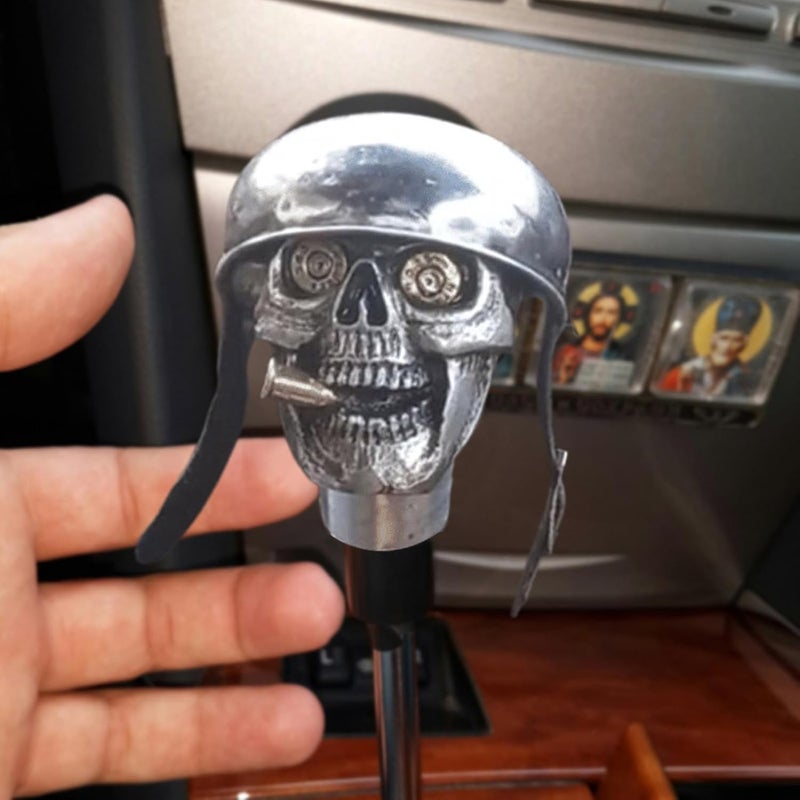 Skull Gear Knob,Skull Soldier Car Stick Shift Knob, Interior Shift Cover,Skeleton Shifter Gear Cover Protector Automobile Accessories for Interior Decoration - Image 2