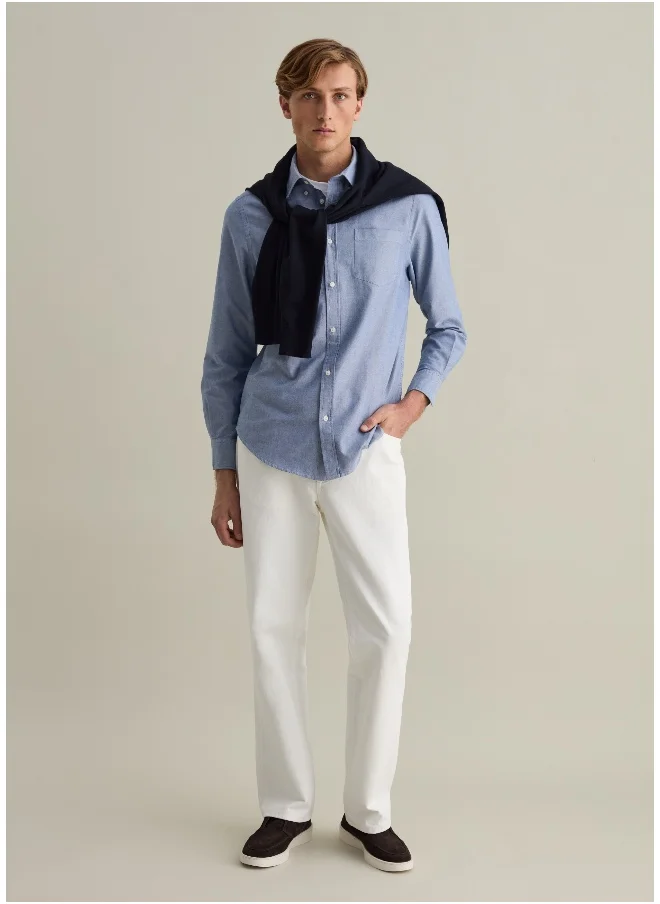 Ovs Oxford cotton shirt with button-down collar
