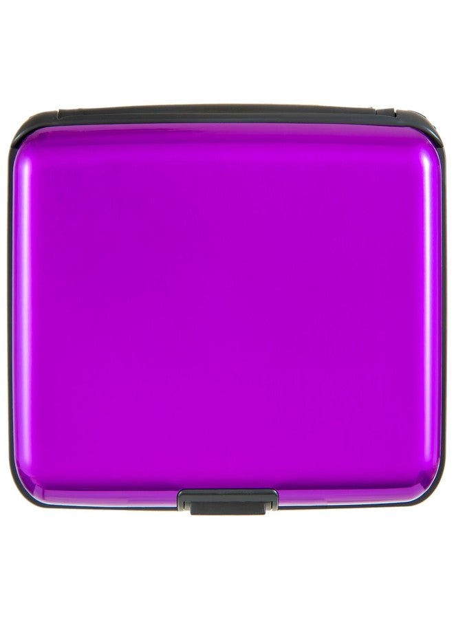 Kaabao Credit Card Holder Small RFID Blocking Wallet Business Metal Slim Mini Aluminum Hard Case for Women Men (Vibrant Purple) - Image 1