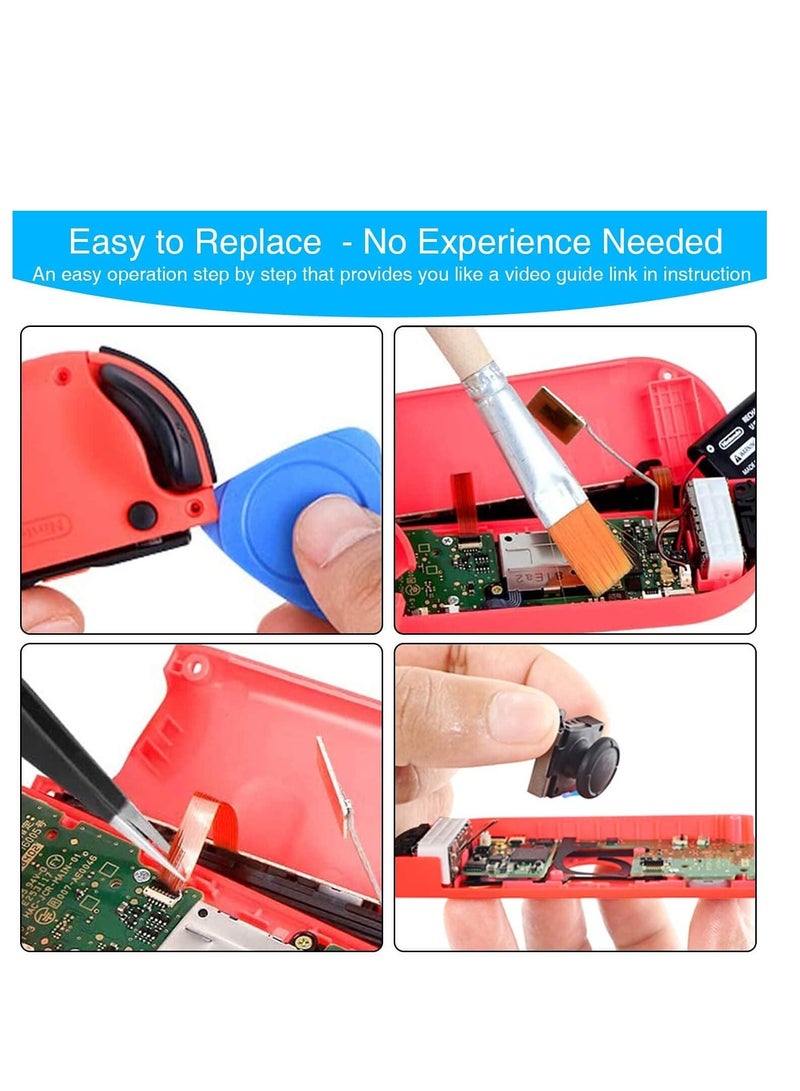 إكسفور (عبوتان) استبدال عصا التحكم لجهاز Joycon ، تبديل أجزاء العصا التناظرية لجهاز تحكم Nintendo Switch Joy Con Thumbstic ، بما في ذلك مجموعة أدوات إصلاح كاملة و 2 إبزيم قفل معدني ، 2 استبدال Jon Con - Image 2