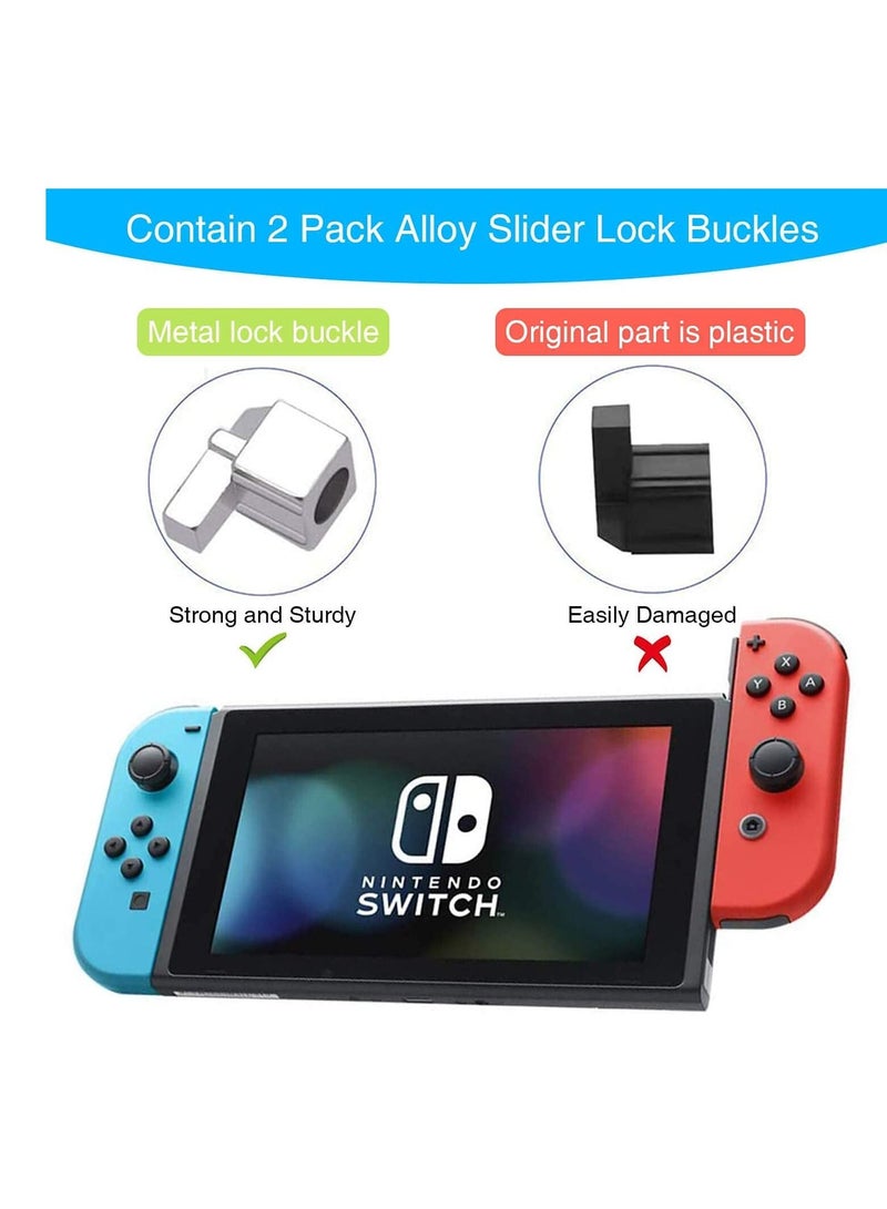 إكسفور (عبوتان) استبدال عصا التحكم لجهاز Joycon ، تبديل أجزاء العصا التناظرية لجهاز تحكم Nintendo Switch Joy Con Thumbstic ، بما في ذلك مجموعة أدوات إصلاح كاملة و 2 إبزيم قفل معدني ، 2 استبدال Jon Con - Image 3