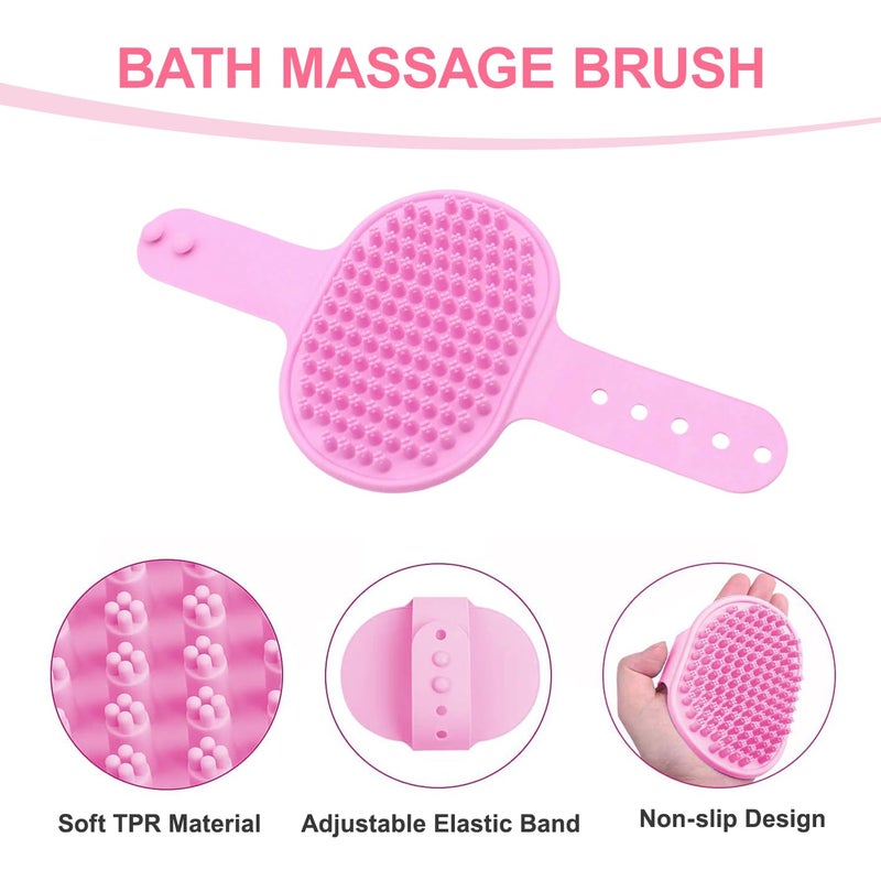 Kemodia 6PCS Pink Dog Washing Kit with Dog Brush, Shampoo Brush, Bath Scrubber,Washing Gloves, 39.7" Ã— 20.5" Towel and Big Toiletries Bag. - Image 4