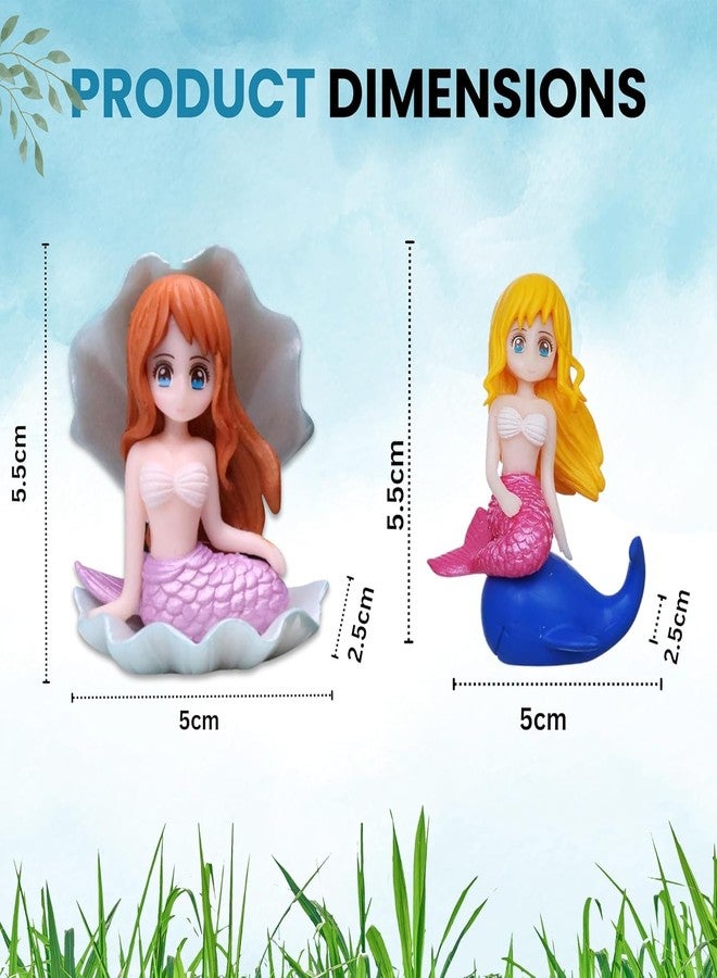 TRADESK Anky Aquarium Decorative Ornament - (Seap + Dolphin Mermaid) | Cute Little Divers for Fish Tank | Creative Aquarium & Terrarium Accessory | Marine Landscape Resin Sculpture Pack of 2 - Image 5