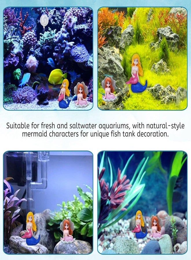 TRADESK Anky Aquarium Decorative Ornament - (Seap + Dolphin Mermaid) | Cute Little Divers for Fish Tank | Creative Aquarium & Terrarium Accessory | Marine Landscape Resin Sculpture Pack of 2 - Image 3