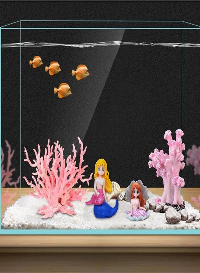 TRADESK Anky Aquarium Decorative Ornament - (Seap + Dolphin Mermaid) | Cute Little Divers for Fish Tank | Creative Aquarium & Terrarium Accessory | Marine Landscape Resin Sculpture Pack of 2 - Image 2