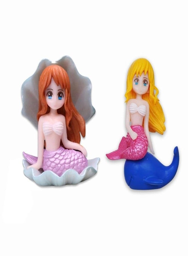 TRADESK Anky Aquarium Decorative Ornament - (Seap + Dolphin Mermaid) | Cute Little Divers for Fish Tank | Creative Aquarium & Terrarium Accessory | Marine Landscape Resin Sculpture Pack of 2 - Image 1