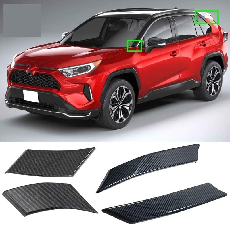 DEMULAX Carbon Fiber A C Pillar Post Stickers for Toyota RAV4 - Image 3