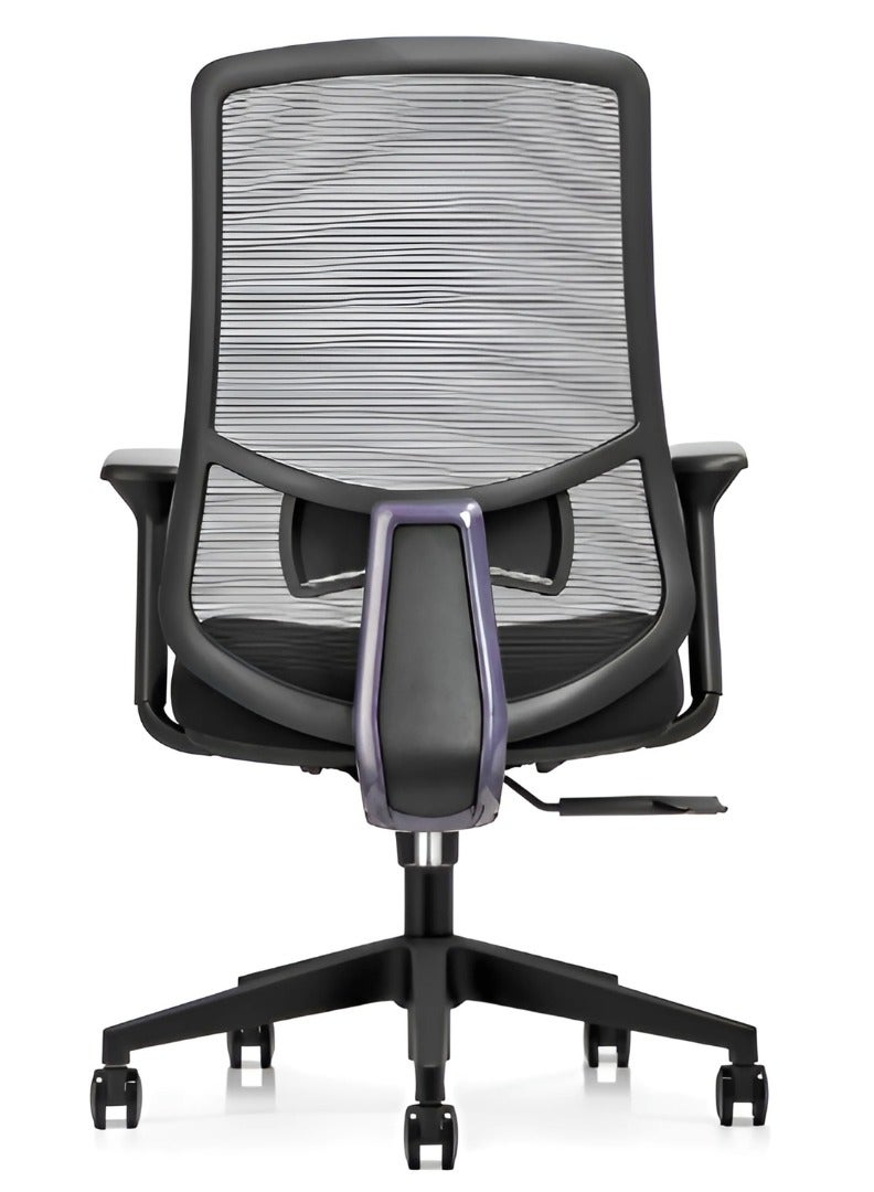 AMFAH Staff Chair – WENDY MB | Medium Back Design with 3D Armrests | Durable Nylon Frame & Adjustable Lumbar Support | - Image 2
