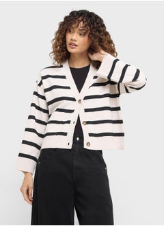 ONLY Stripes Button Down Cardigan  - Image 1