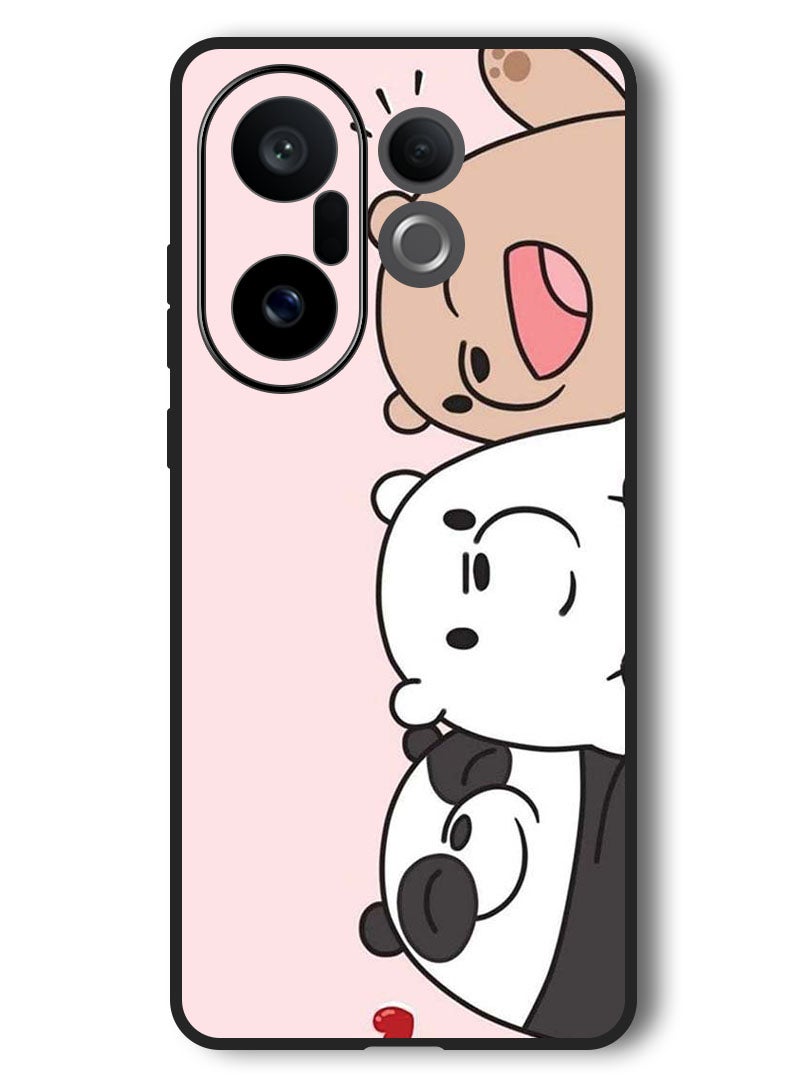 Theodor Case Compatible with Vivo X200 FE 6.31 Inch Protection Shockproof Bumper Cover Three Friends Panda - Image 1