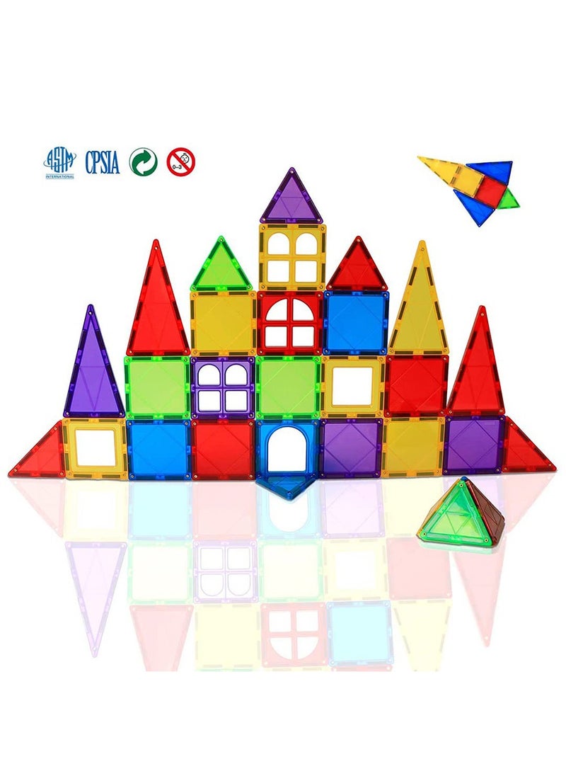ZERIFAM - Magnetic Building Blocks, 60 Piece Set Magnetic Tiles, 3D Toddler Educational Magnetic Stacking Blocks, Toddler Kids Toys for Toddlers, Boys and Girls 3 4 5 6 7 8 9+ Year Old - Image 1