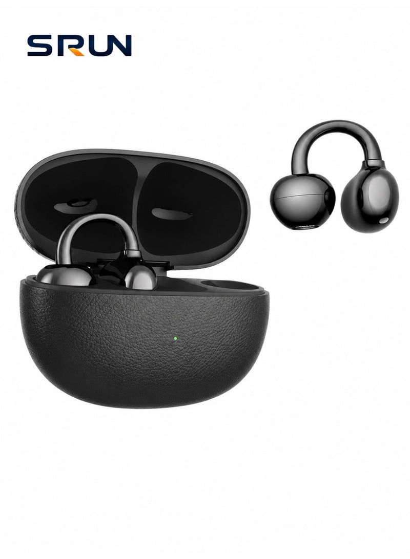 سماعات أذن لاسلكية مفتوحة الأذن CX11 Earbuds Clip 2، مزودة بجسر من التيتانيوم بتقنية 2.0، وعمر بطارية يصل إلى 12 ساعة، ومحركات مغناطيسية مزدوجة 12 مم، ودعم الشحن اللاسلكي، ومقاومة للماء بمعيار IP54 - أسود - Image 1