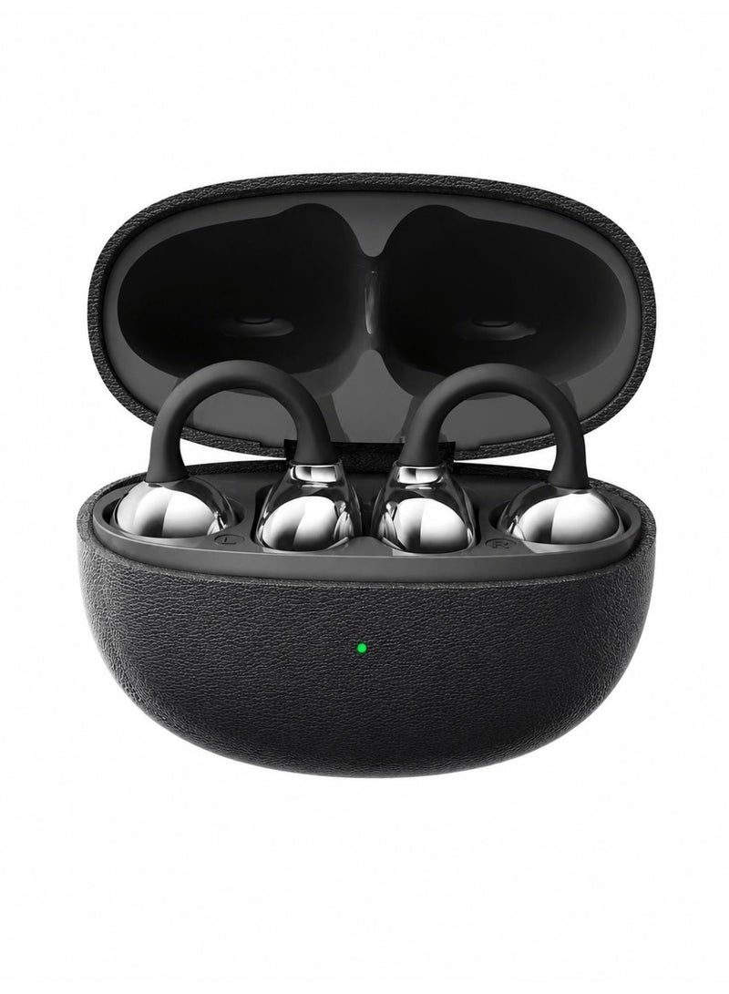سماعات أذن لاسلكية مفتوحة الأذن CX11 Earbuds Clip 2، مزودة بجسر من التيتانيوم بتقنية 2.0، وعمر بطارية يصل إلى 12 ساعة، ومحركات مغناطيسية مزدوجة 12 مم، ودعم الشحن اللاسلكي، ومقاومة للماء بمعيار IP54 - أسود - Image 2