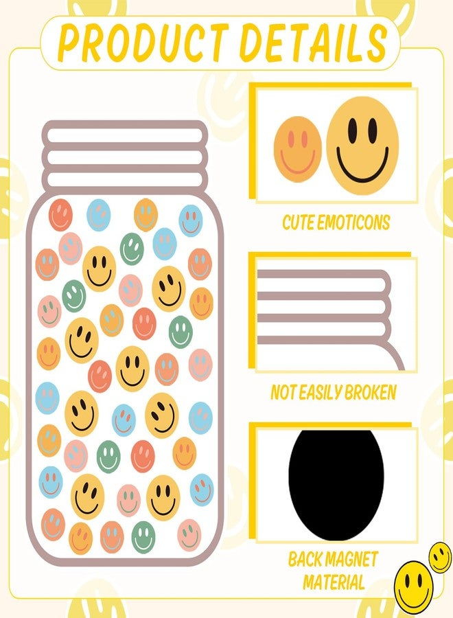 Whaline Magnetic Smile Reward Jar for Kids 56Pcs Behavior Management Classroom Tools Reward Jar System for Classroom Home Positive Behavior Chart for Student Teacher Back to School Supplies - Image 3