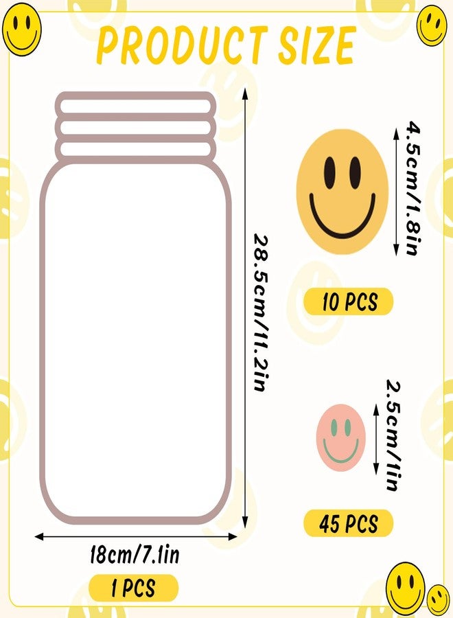 Whaline Magnetic Smile Reward Jar for Kids 56Pcs Behavior Management Classroom Tools Reward Jar System for Classroom Home Positive Behavior Chart for Student Teacher Back to School Supplies - Image 2