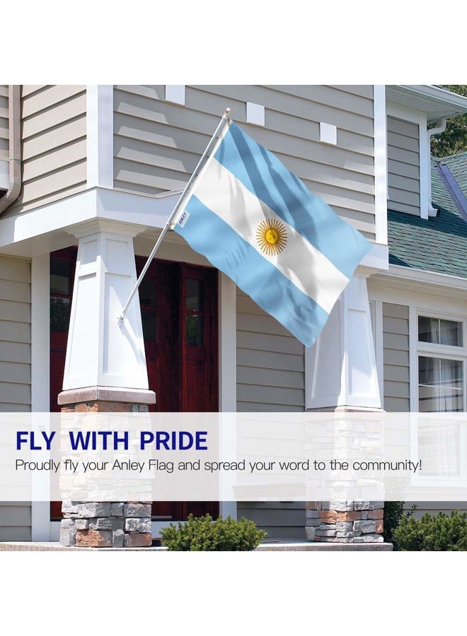 Anley علم الأرجنتين ANLEY Fly Breeze 3x5 قدم - ألوان زاهية ومقاوم لتلاشي الأشعة فوق البنفسجية - رأس قماشي وخياطة مزدوجة - أعلام وطنية أرجنتينية من البوليستر مع حلقات نحاسية 3 X 5 قدم - Image 2