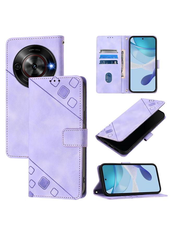 The Bros Case For ZTE Blade A75 5G / nubia Focus 5G Skin Feel Embossed Leather Phone Case