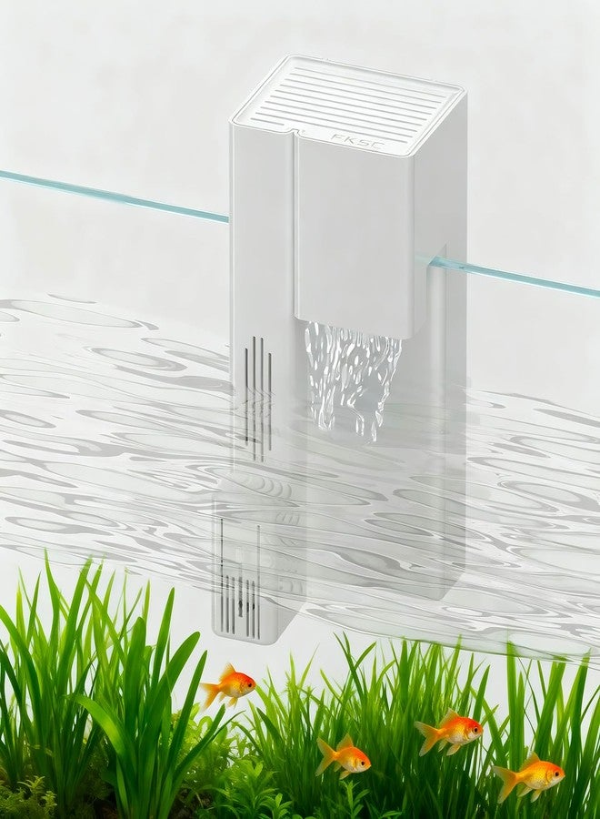 FKSC Hang On Back Aquarium Filter for 15 Gallons Fish Tanks, 3-Stage Multi-Stage Filtration with Surface Skimmer, Ultra Quiet HOB Power Waterfall Filter for Freshwater - Image 1