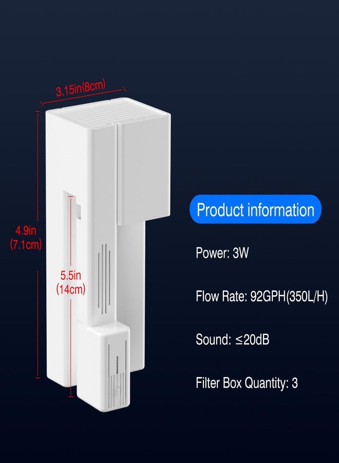 FKSC Hang On Back Aquarium Filter for 15 Gallons Fish Tanks, 3-Stage Multi-Stage Filtration with Surface Skimmer, Ultra Quiet HOB Power Waterfall Filter for Freshwater - Image 3