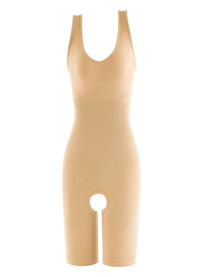 Loquat Body Shaping Waist And Hip Lifting Jumpsuit Beige 
