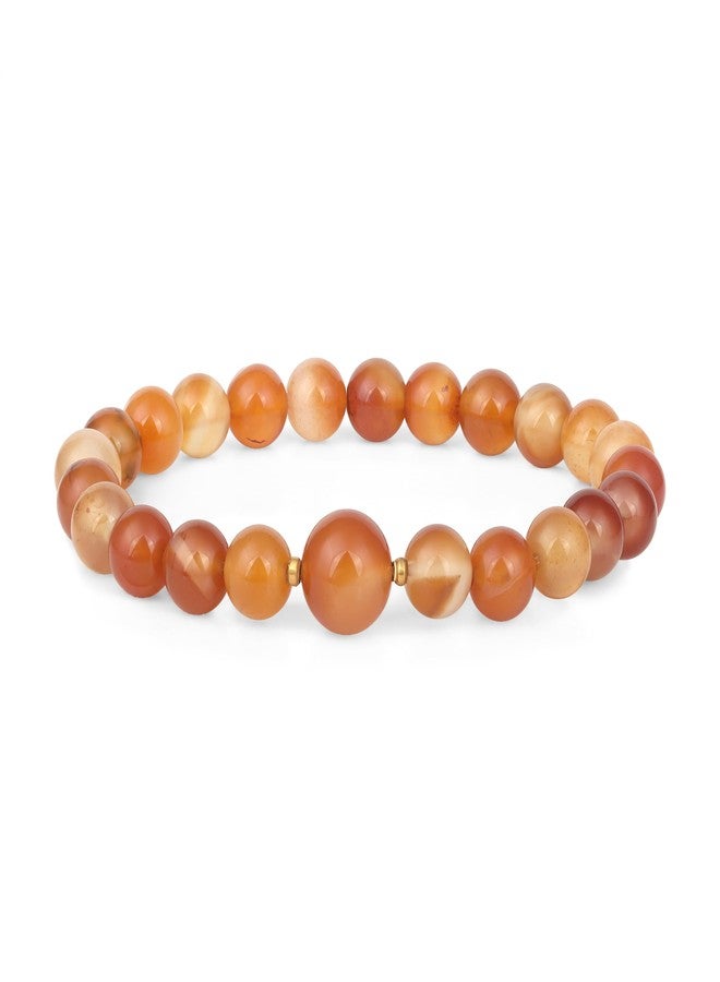 Chitshakti Certified Carnelian Bracelet | Natural Stone Beaded Bracelet for Confidence, Courage & Positive Vibes | Elastic Fit - Unisex | Return Gifts for Guests | 8mm - Image 1