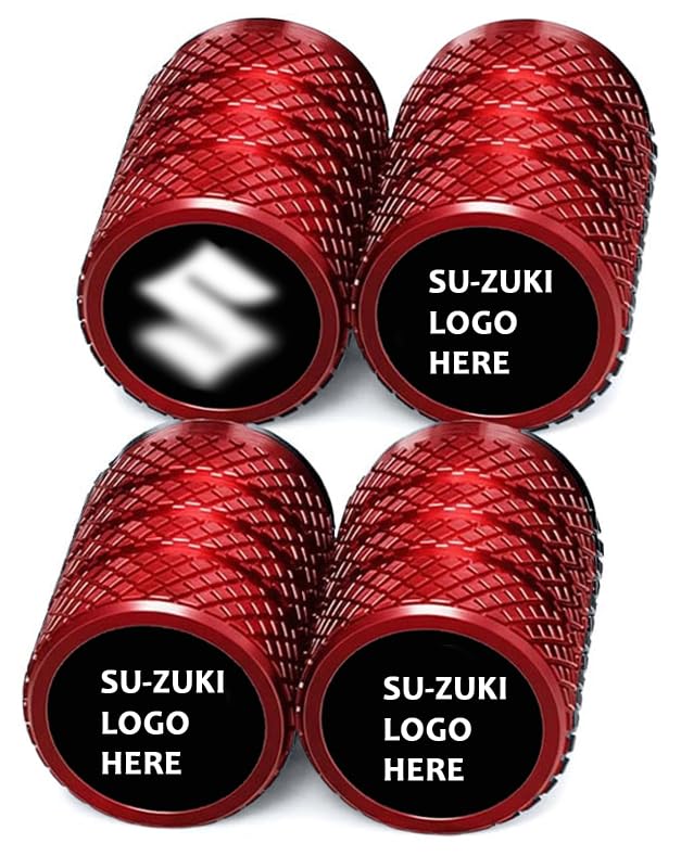 Greenworld Premium Red Metal Car Tyre Valve Cap Air Cap Car Tyre Valve Stem Cap Air Covers with Logo - Image 1