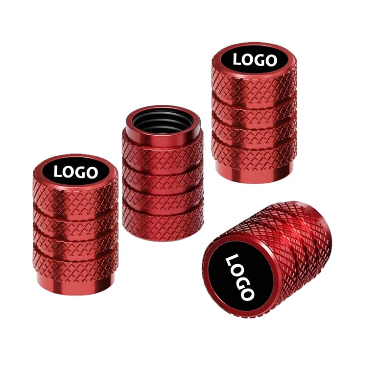 Greenworld Premium Red Metal Car Tyre Valve Cap Air Cap Car Tyre Valve Stem Cap Air Covers with Logo - Image 2