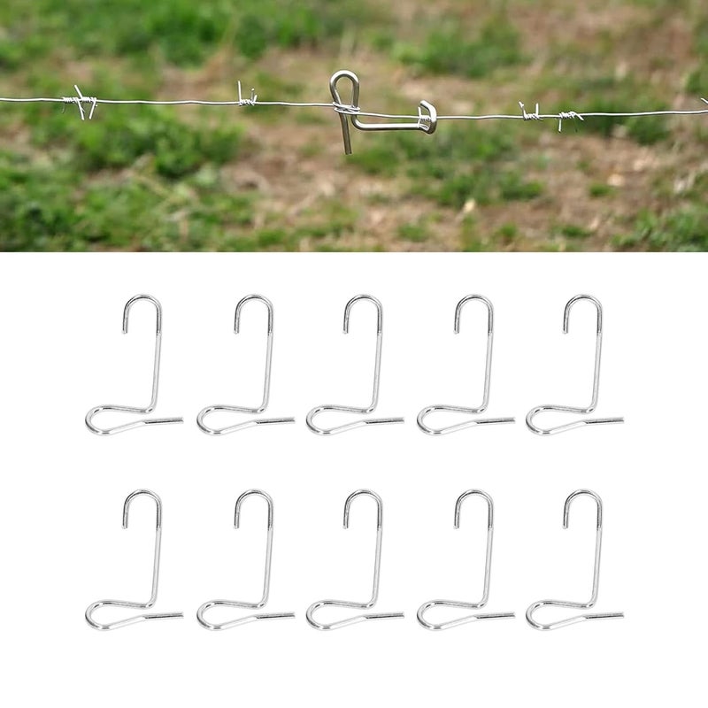 أداة شد أسلاك السياج الفولاذية المقاومة للصدأ مع مسامير الشد 10 قطع لإصلاح أسوار المزارع - Image 3