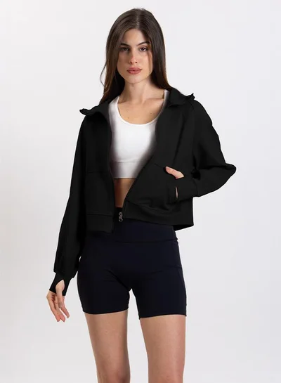 SHAPES CROPPED HOODIE JACKET