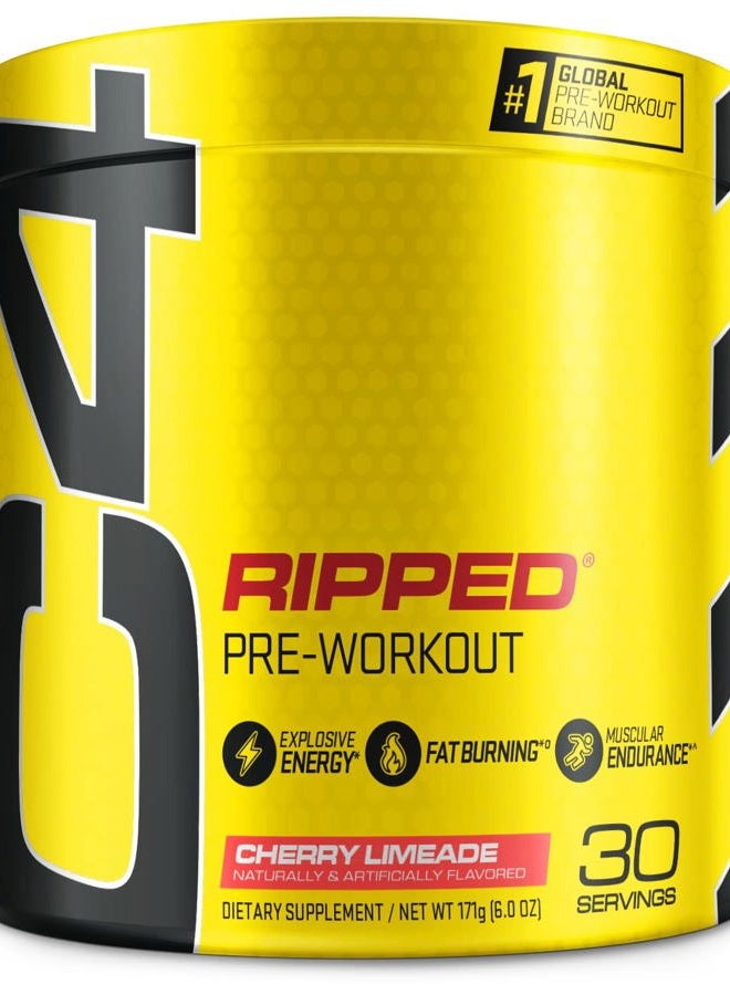 Cellucor C4 Ripped Pre Workout Powder Cherry Limeade | Creatine Free + Sugar Free Preworkout Energy Supplement for Men & Women | 150mg Caffeine + Beta Alanine| 30 Servings