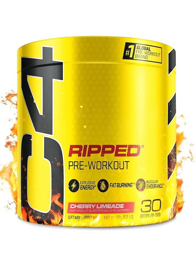 C4 Cellucor C4 Ripped Pre Workout Powder Cherry Limeade | Creatine Free + Sugar Free Preworkout Energy Supplement for Men & Women | 150mg Caffeine + Beta Alanine| 30 Servings - Image 4